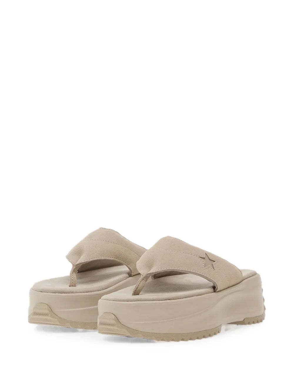 Converse Run Star suede platform sandals Beige