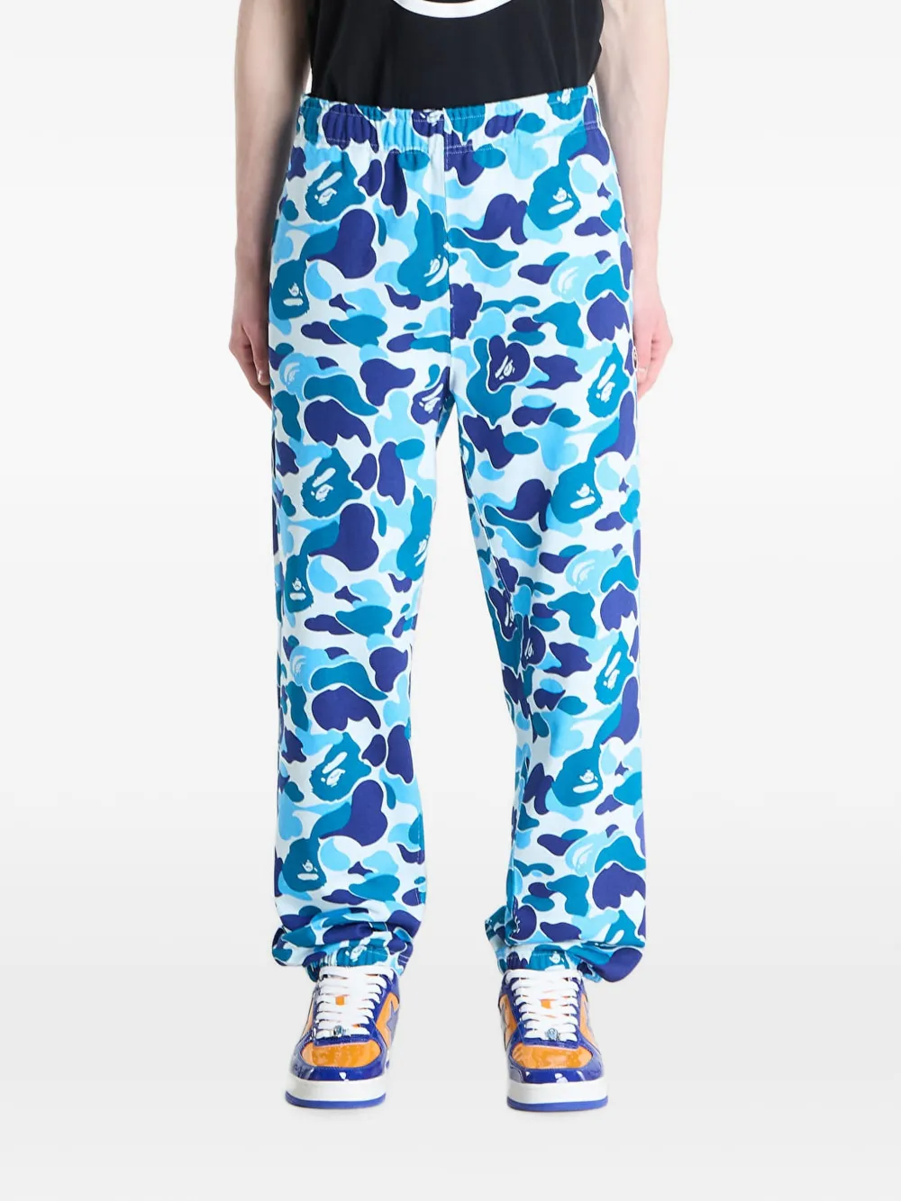 A Bathing Ape Abc Camo Ape Head Track Pants In Blue