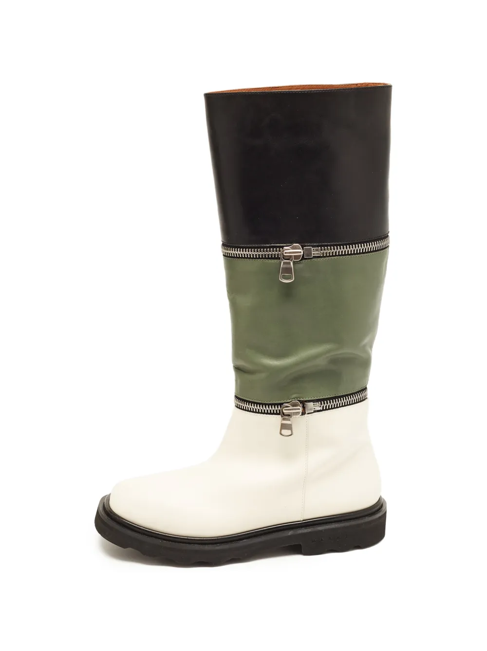 Marni Pre-Owned zip-embellished leather boots - Toni neutri