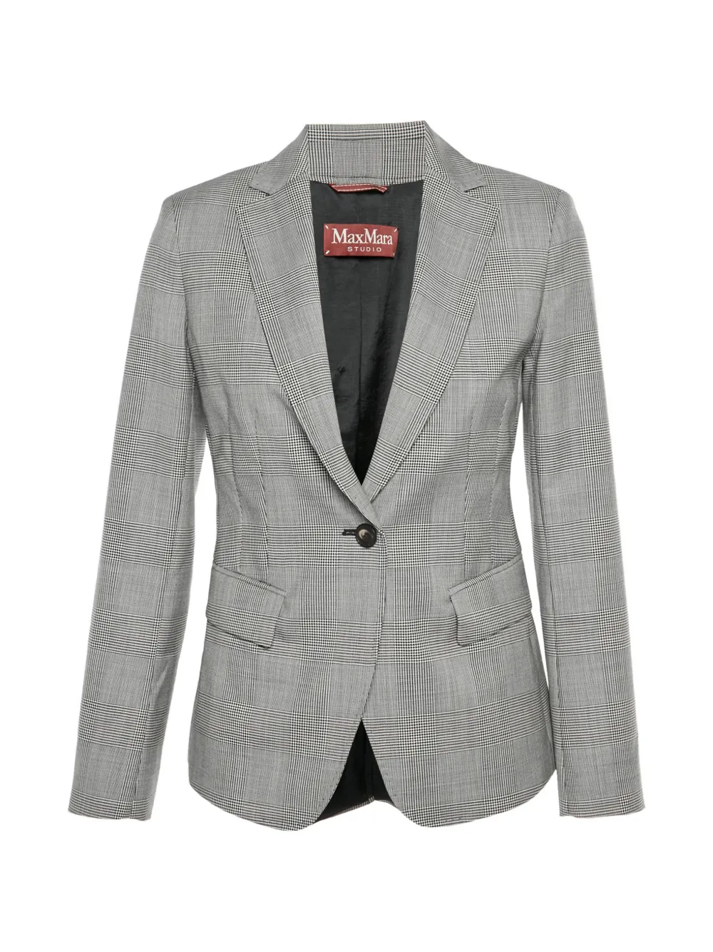 Max Mara Studio houndstooth-pattern blazer - Grey