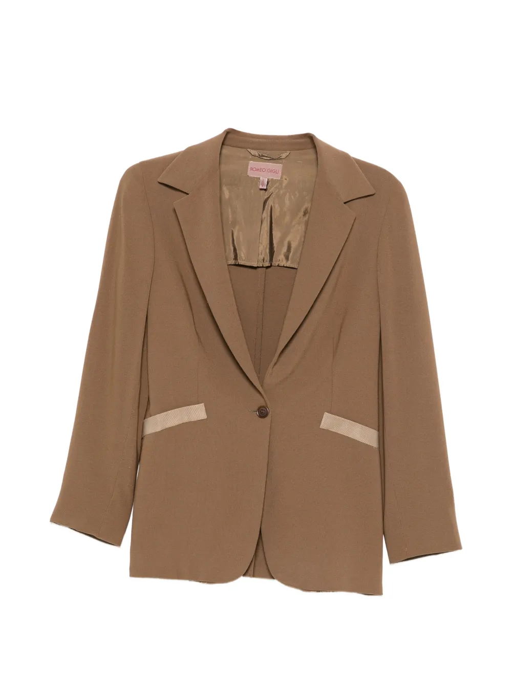 Romeo Gigli Pre-Owned veste à simple boutonnage et finitions en gros-grain (années 1990) - Marron Romeo Gigli Pre-Owned veste à simple boutonnage et finitions en gros-grain (années 1990) - Marron