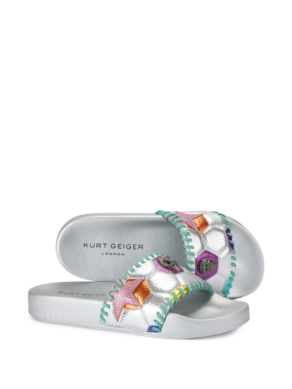 Kurt Geiger London Meena Eagle Soccer slides Zilver