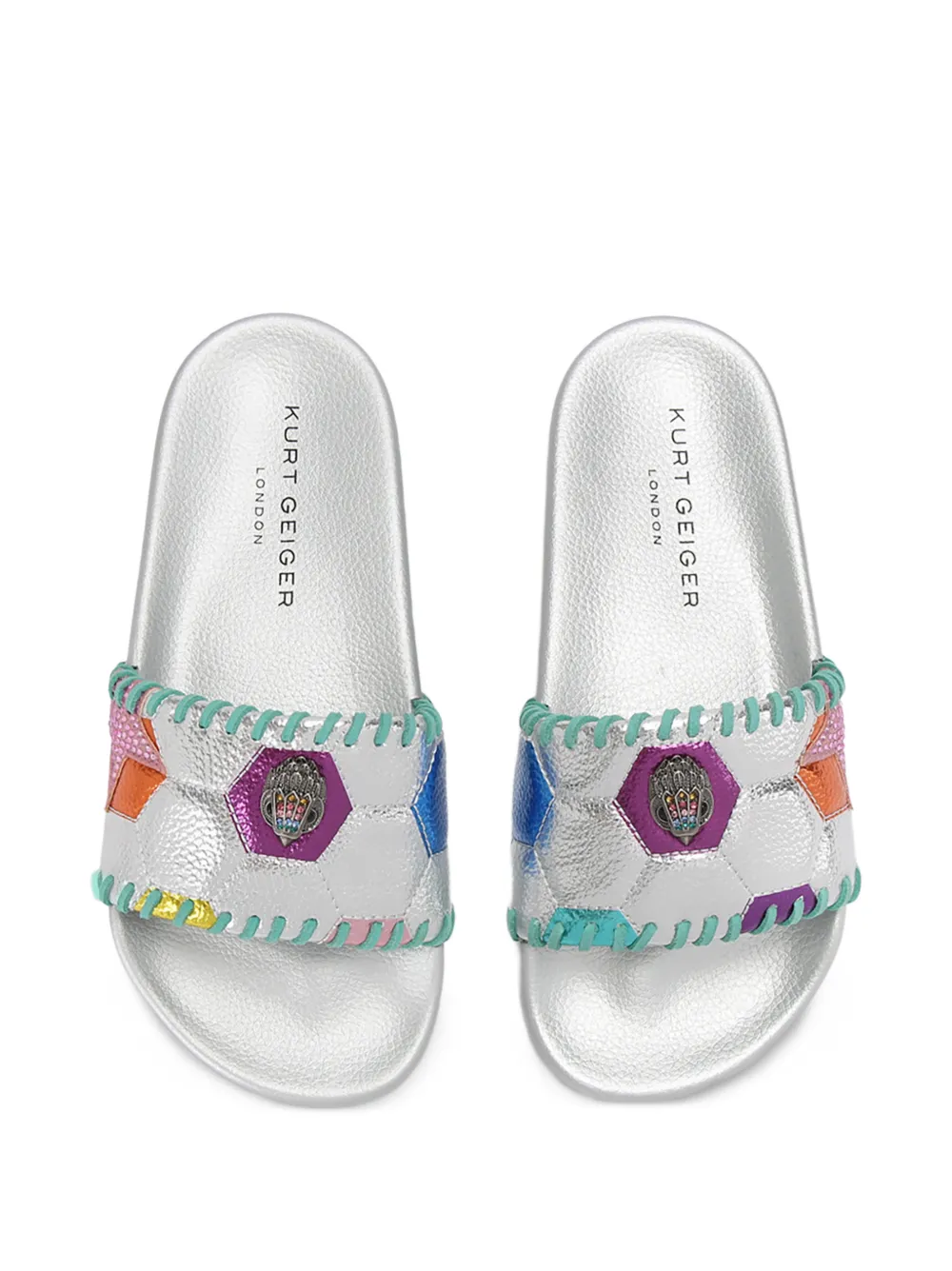 Kurt Geiger London Meena Eagle Soccer slides Zilver