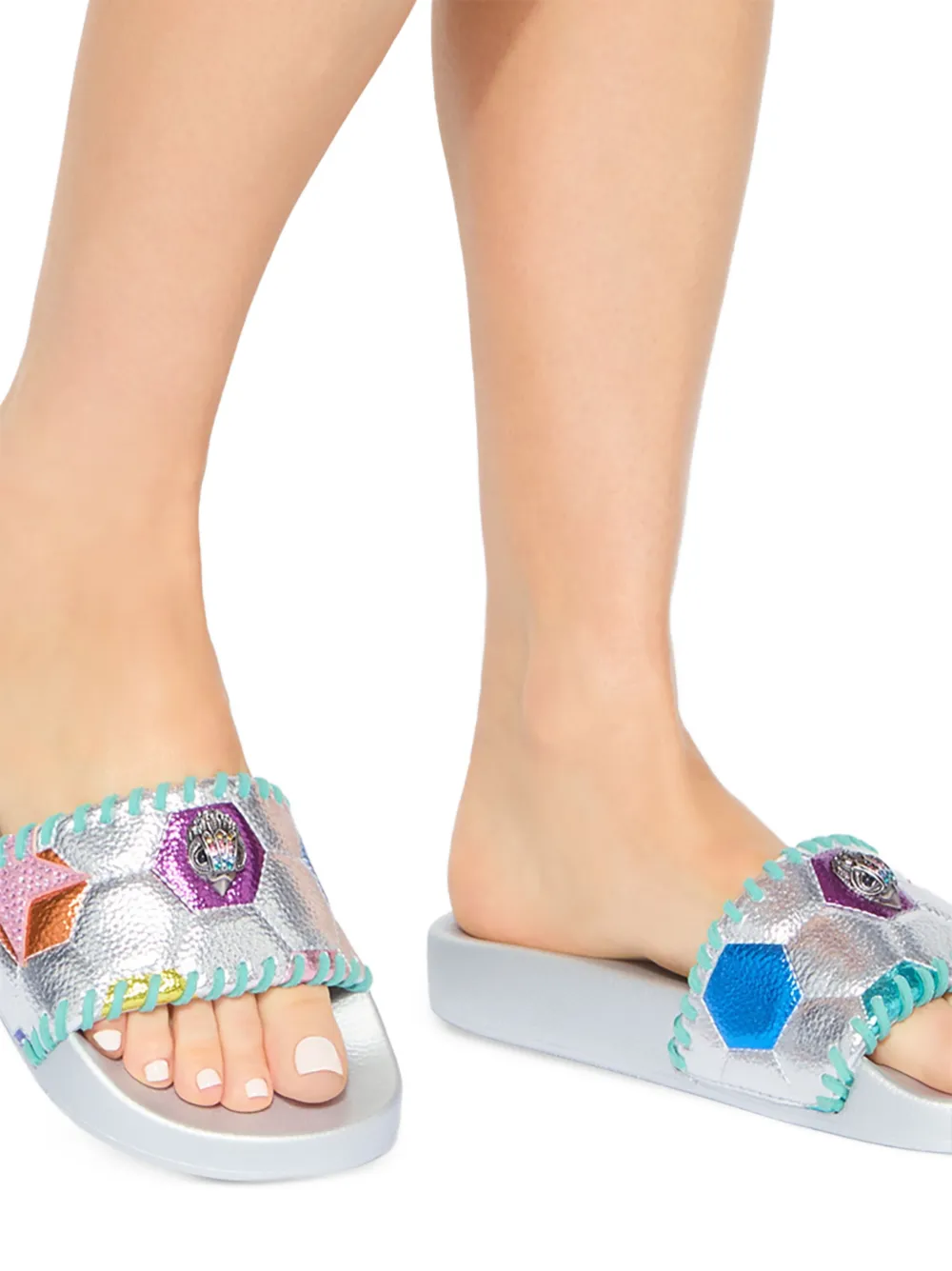 Kurt Geiger London Meena Eagle Soccer slides Zilver