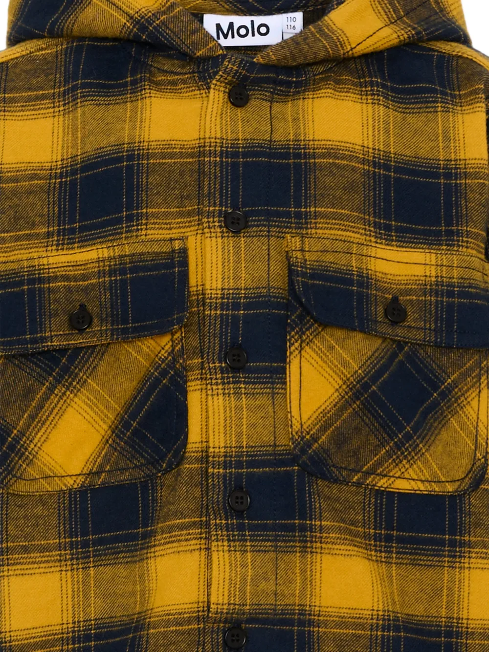 Molo Geruite shirt met capuchon Geel