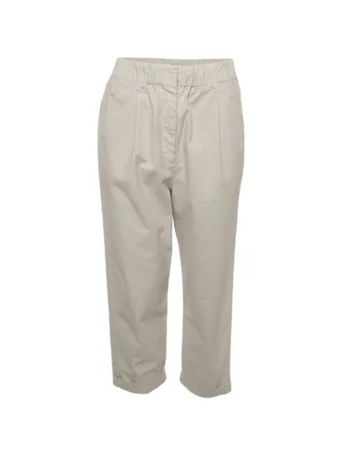 Brunello Cucinelli Vintage pleated-detail cropped trousers