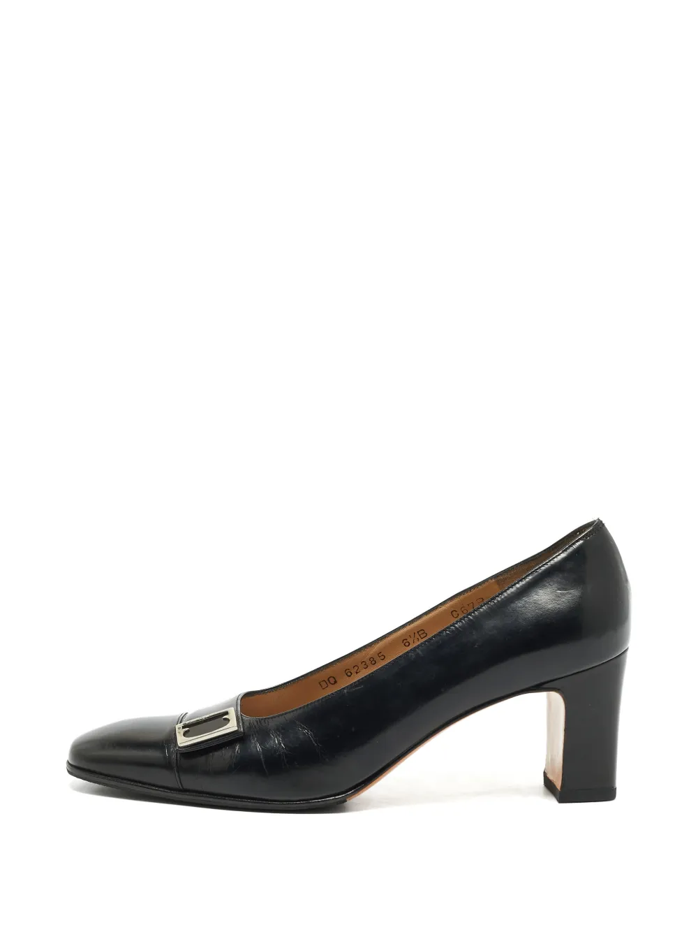 Ferragamo Pre-Owned Pumps con fibbia e tacco a blocco - Nero