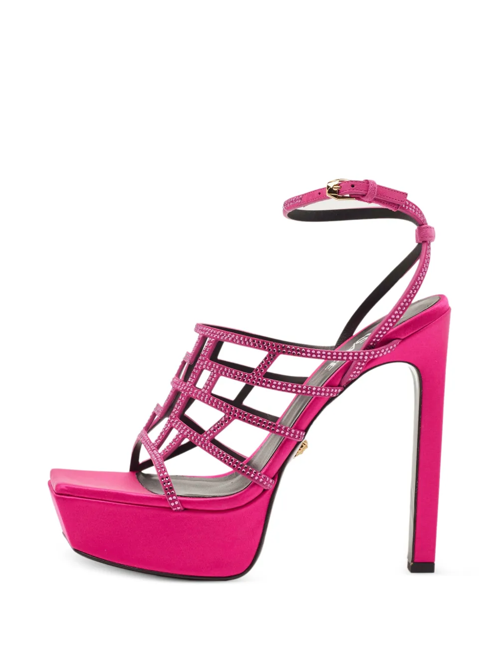 Versace Pre-Owned Sandali con plateau e cristalli - Rosa