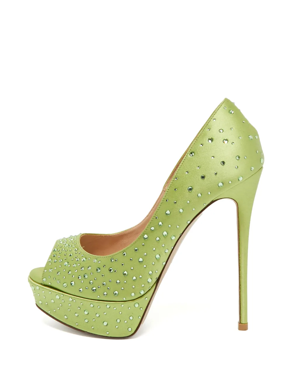 Valentino Garavani Pre-Owned crystal-embellished platform pumps - Verde