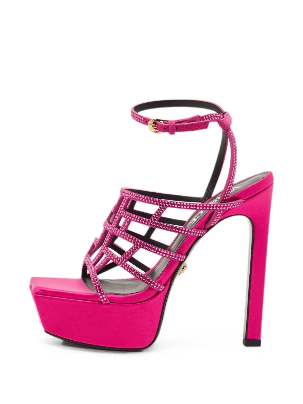 Versace Pre-Owned Greca Maze crystal-embellished sandals - Rosa