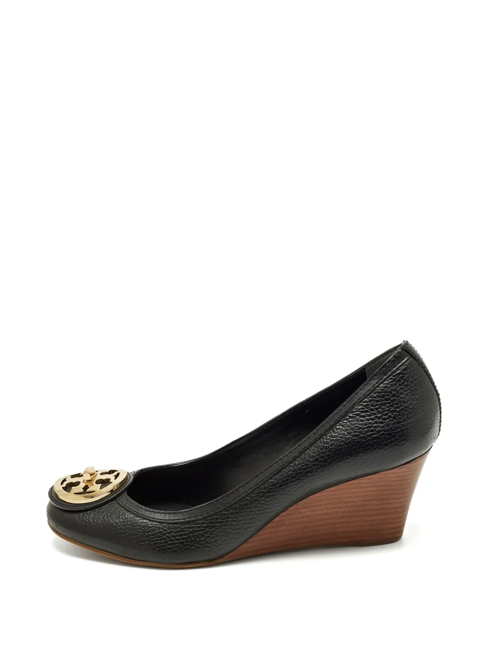 Tory Burch logo-detail wedge pumps - Schwarz