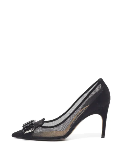 Sergio Rossi crystal-embellished mesh pumps