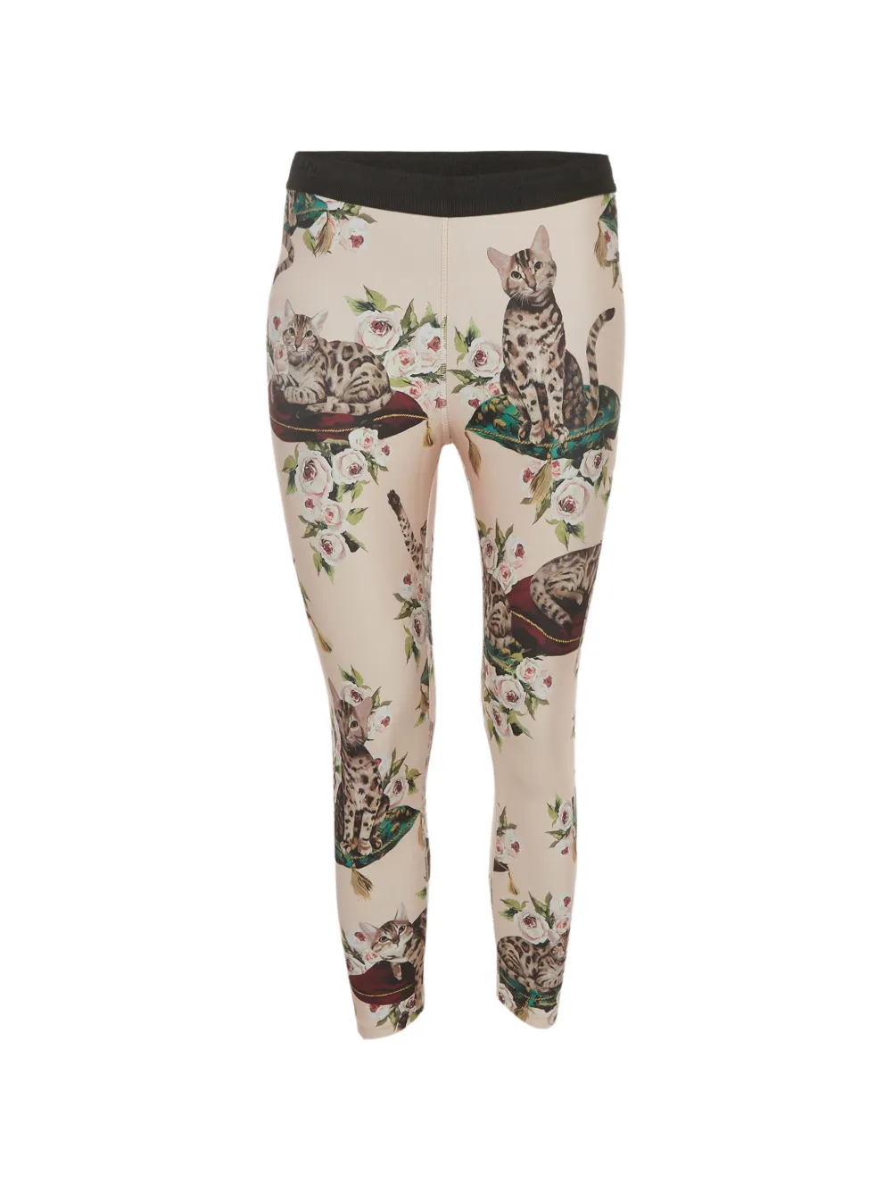 Pre-owned Dolce & Gabbana Printed Jersey Leggings In Neutral