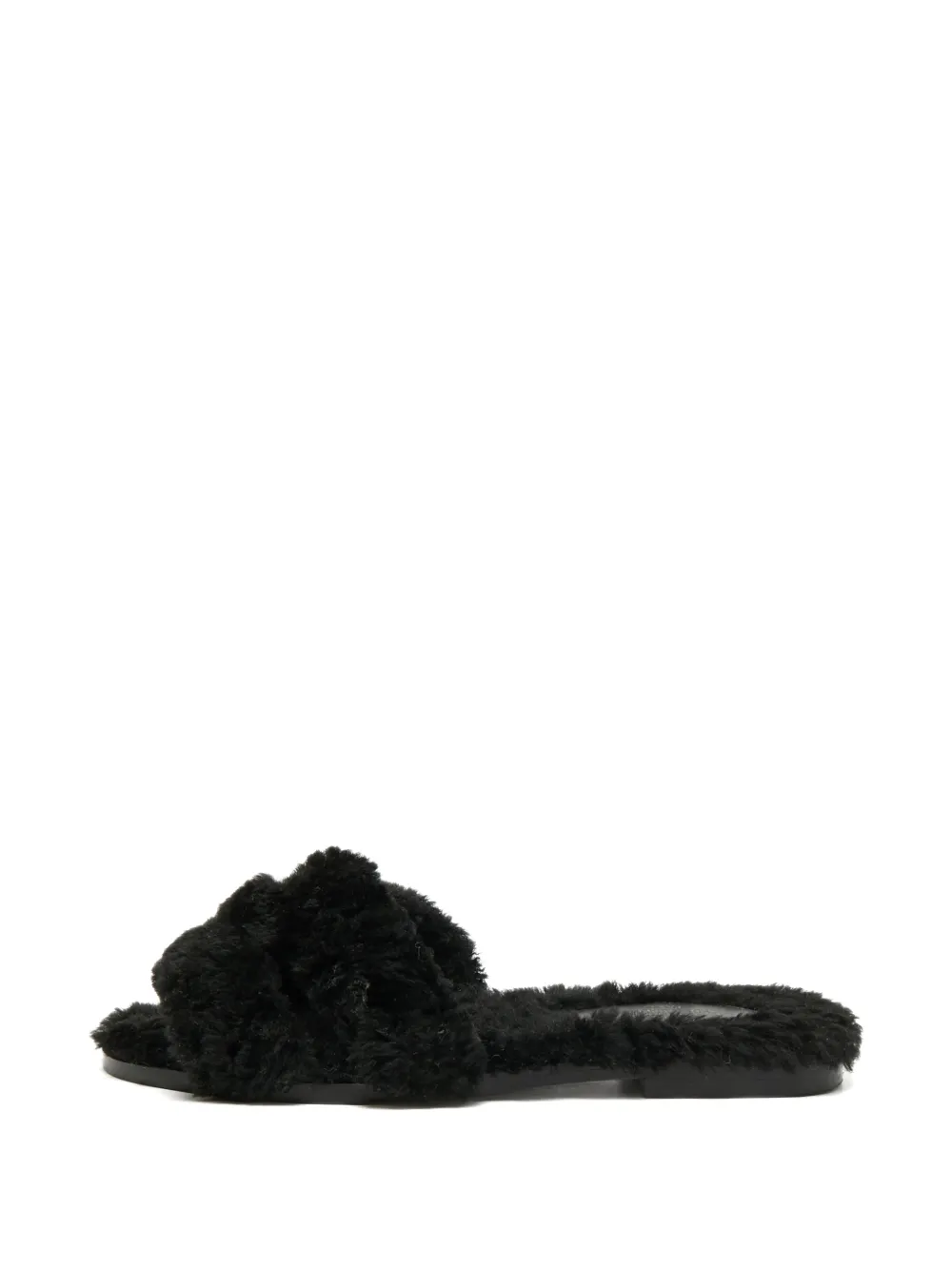Hermès Pre-Owned Oran shearling sandals - Nero