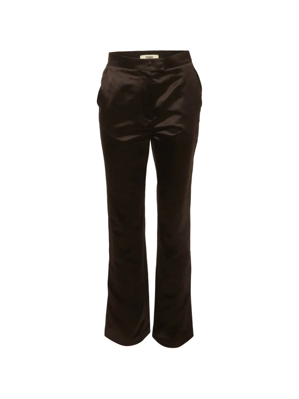 Fendi Pre-Owned straight-leg satin trousers - Marrone