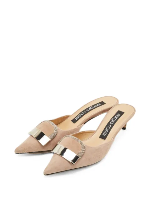 Sergio Rossi crystal-embellished pointed-toe mules