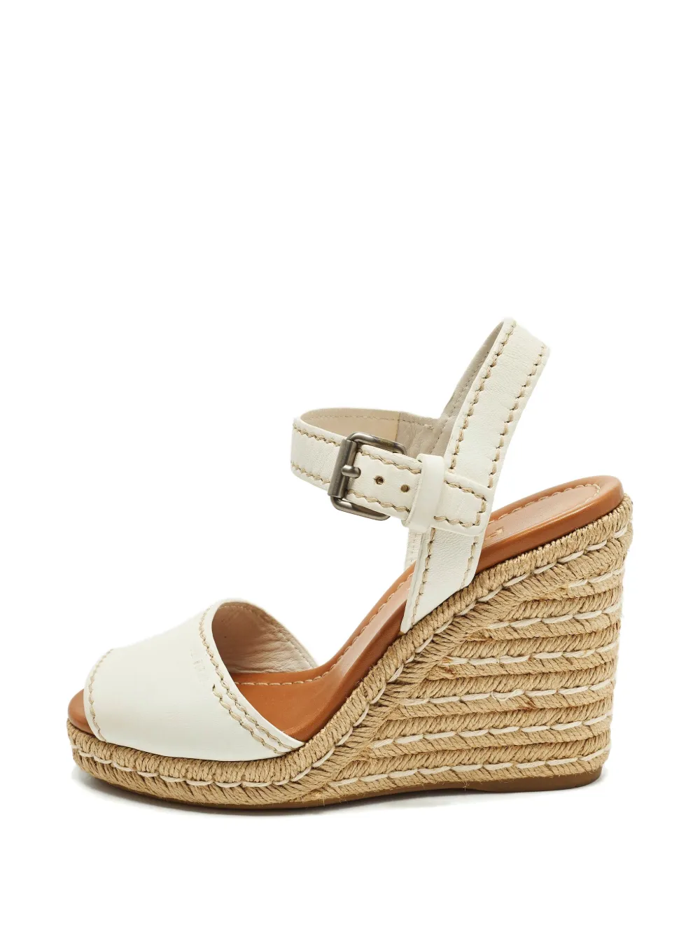 Prada Pre-Owned Sandali Flaviana con zeppa - Bianco