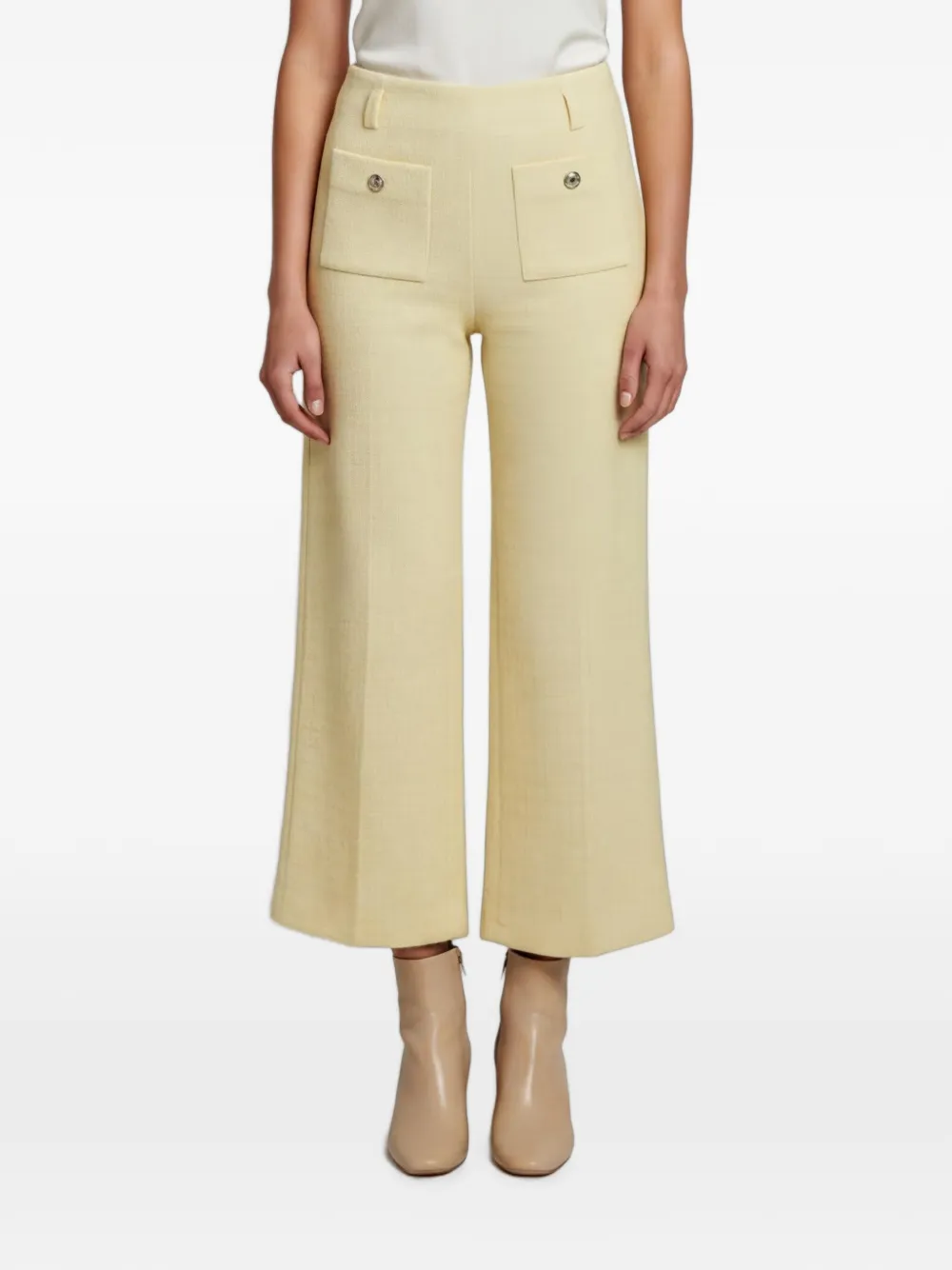 Maje Pantaloni taglio comodo in tweed - Giallo