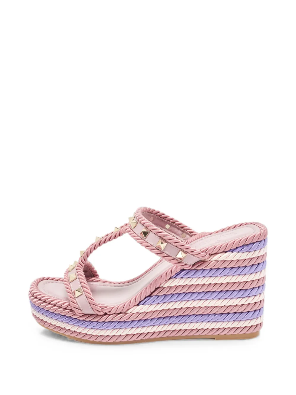 Valentino Garavani Pre-Owned Torchon Rockstud Wedge-Sandalen - Rosa