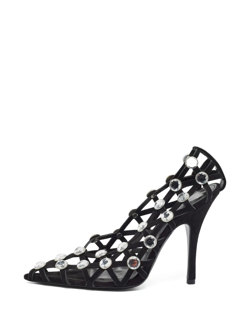 The Attico Pumps Grid con cristalli - Nero