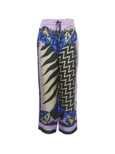PUCCI Pre-Owned x Koché Lupa-print silk trousers