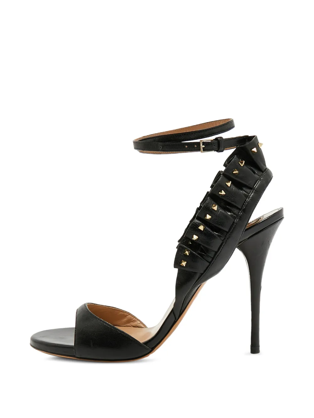 Valentino Garavani Pre-Owned Sandali Microstud con ruches - Nero