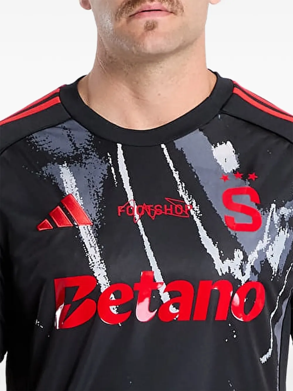 adidas x Footshop x Sparta abstracte prints T-shirt Zwart