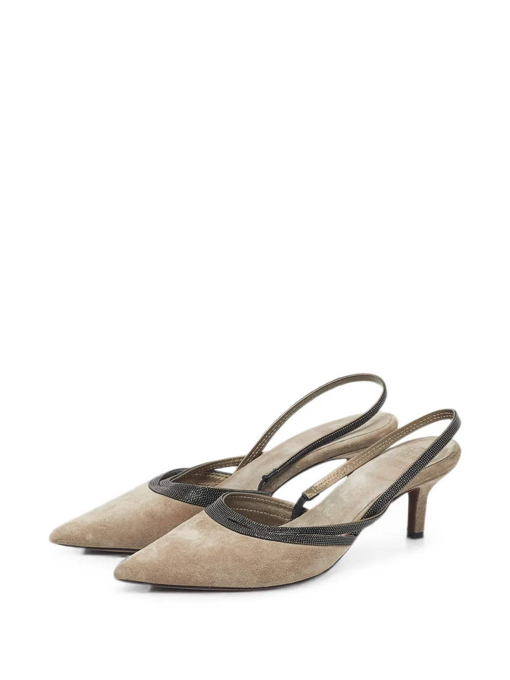 Brunello Cucinelli embellished slingback pumps - Neutrals