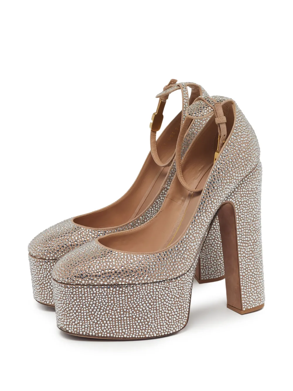 Valentino Garavani Pre-Owned Tan-Go crystal-embellished heeled pumps - Argento