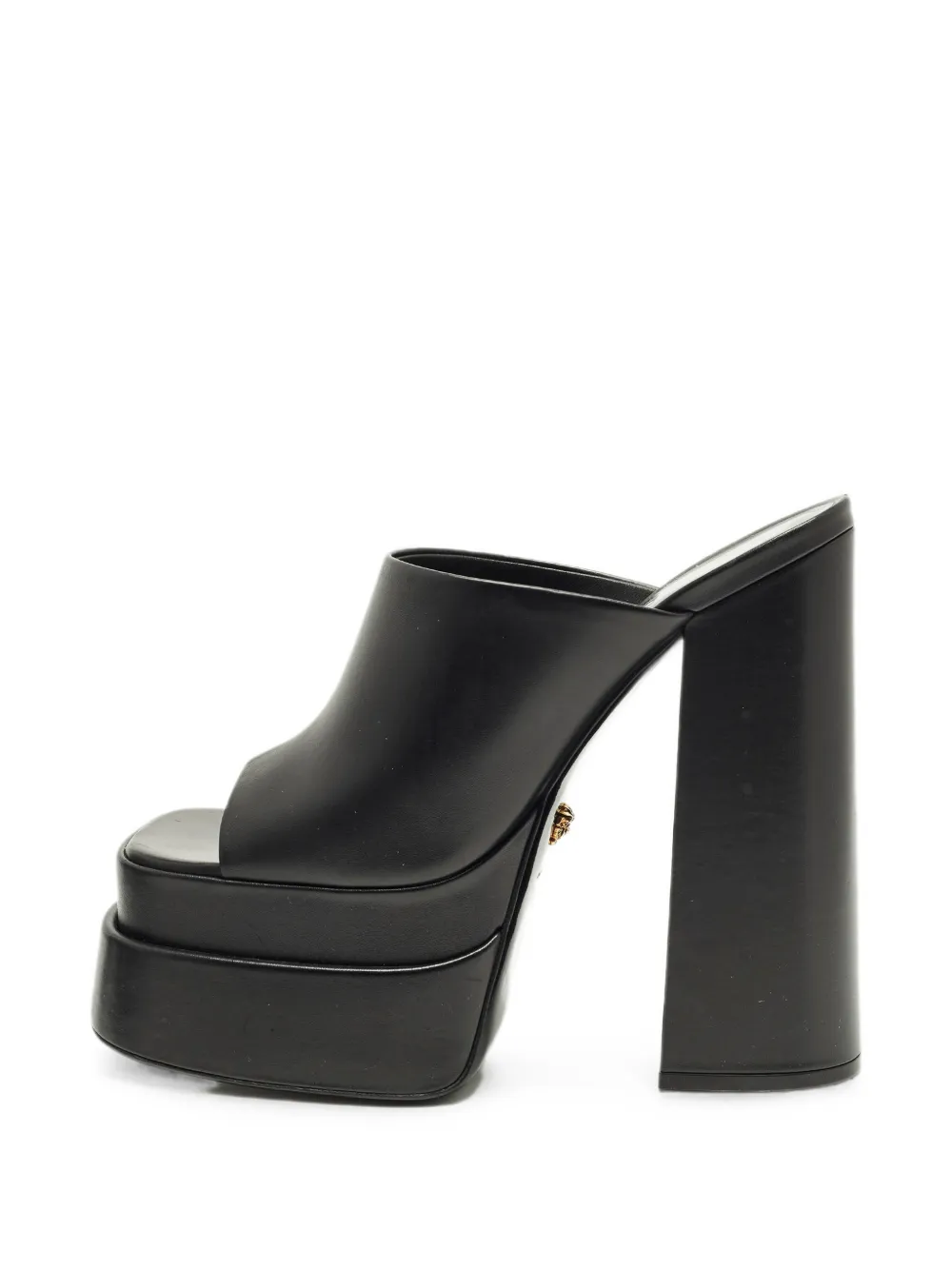 Pre-owned Versace Aevitas Platform Heeled Sandals In Black