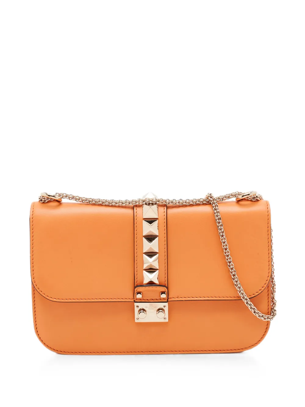 Valentino Garavani Pre-Owned Borsa a tracolla Glam Lock Rockstud - Arancione