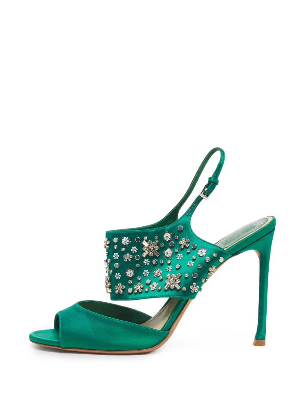 Christian Dior Pre-Owned Sandali con cinturino alla caviglia e cristalli - Verde