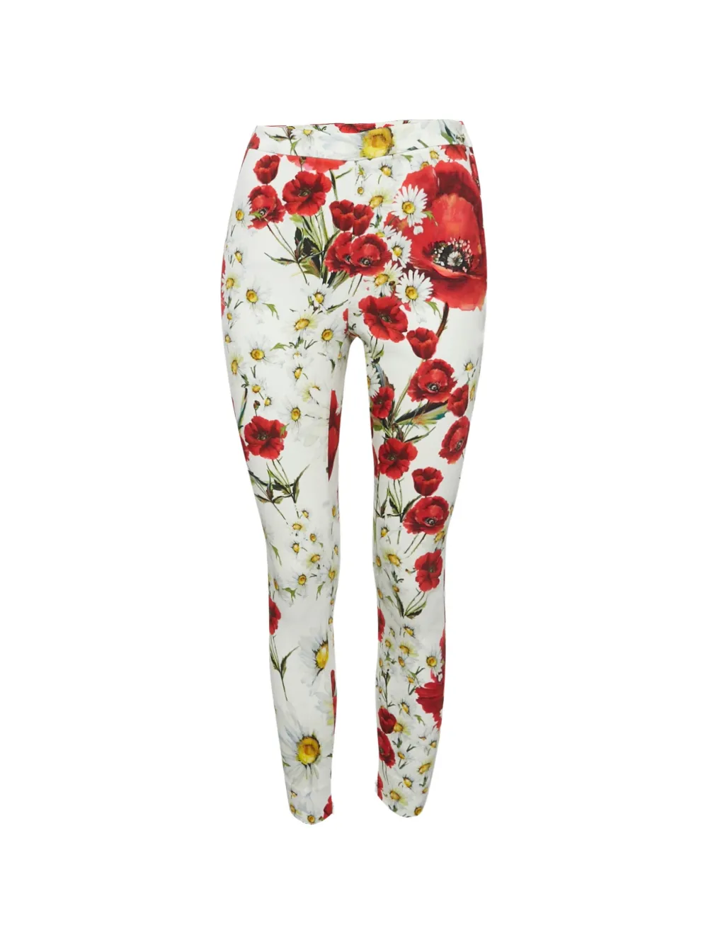 Dolce & Gabbana Pre-Owned Pantaloni slim a fiori - Bianco