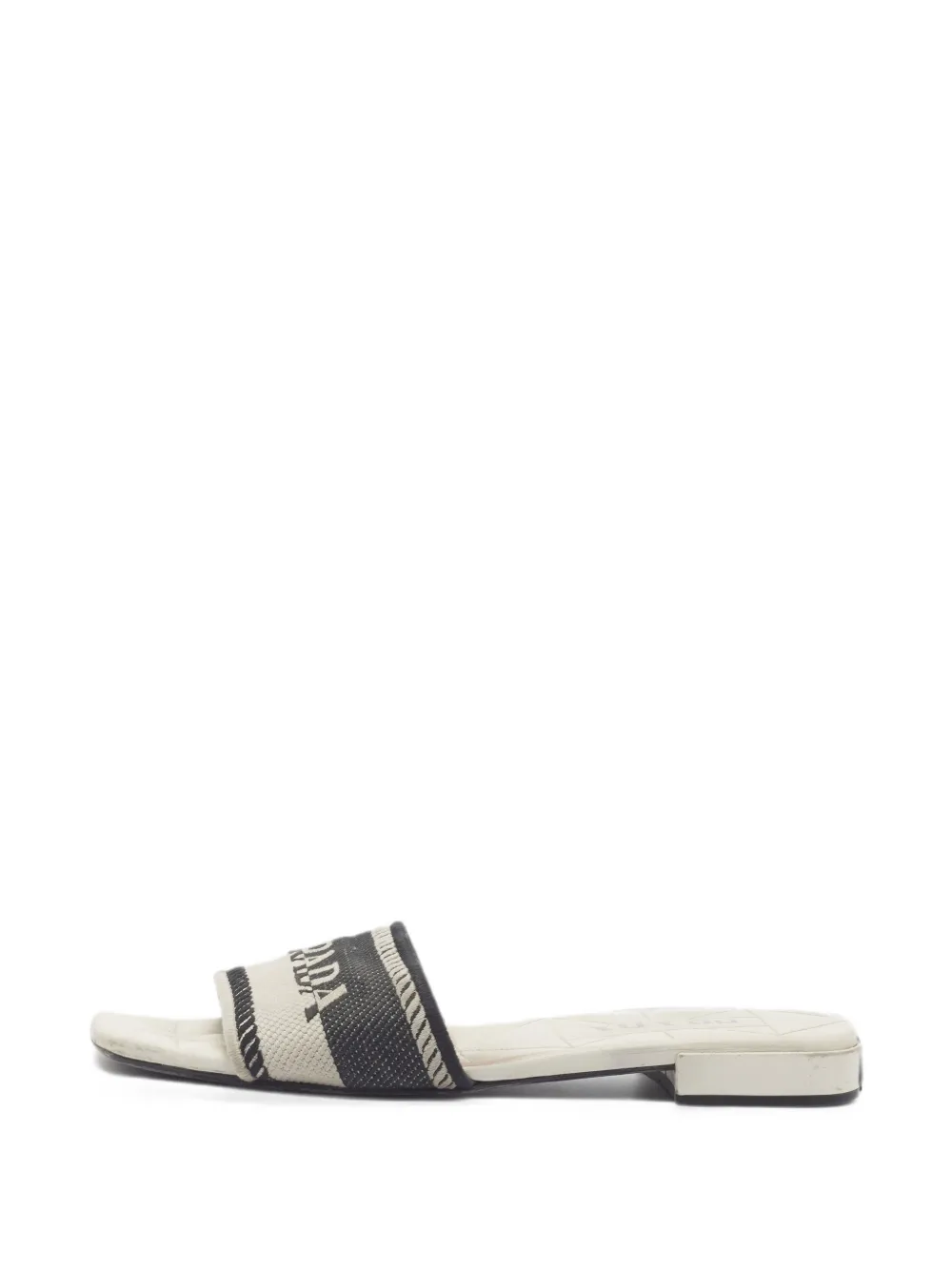 Prada Pre-Owned Pantoletten mit Logo-Riemen - Nude