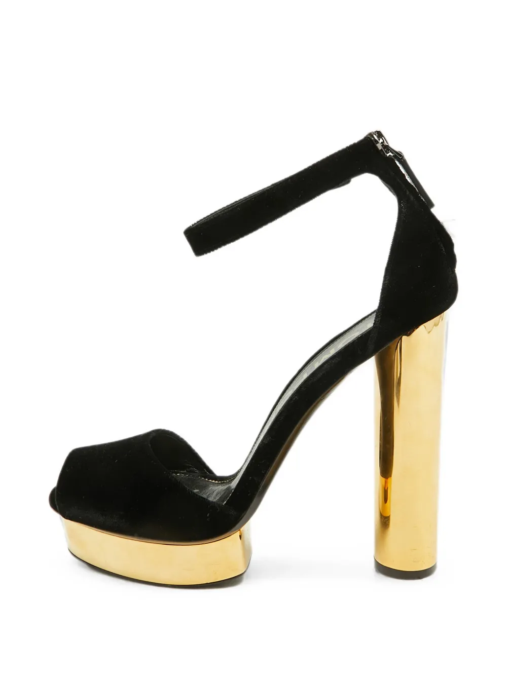 Tom Ford Vintage Samtsandalen mit Plateau - Schwarz