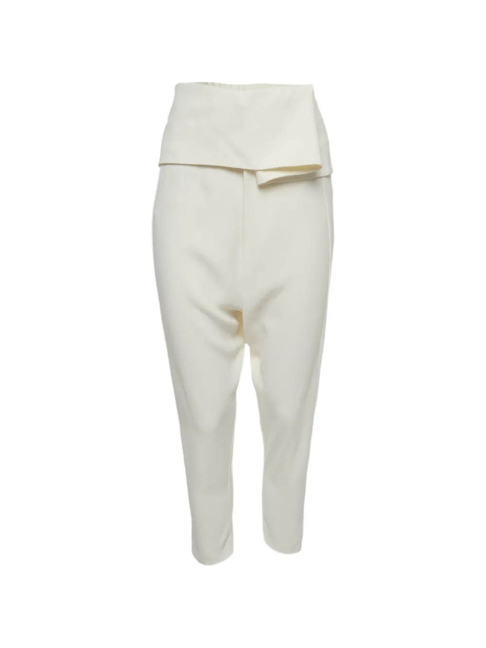 Alexander McQueen Pre-Owned Foldover-waistband tapered trousers - Neutrals