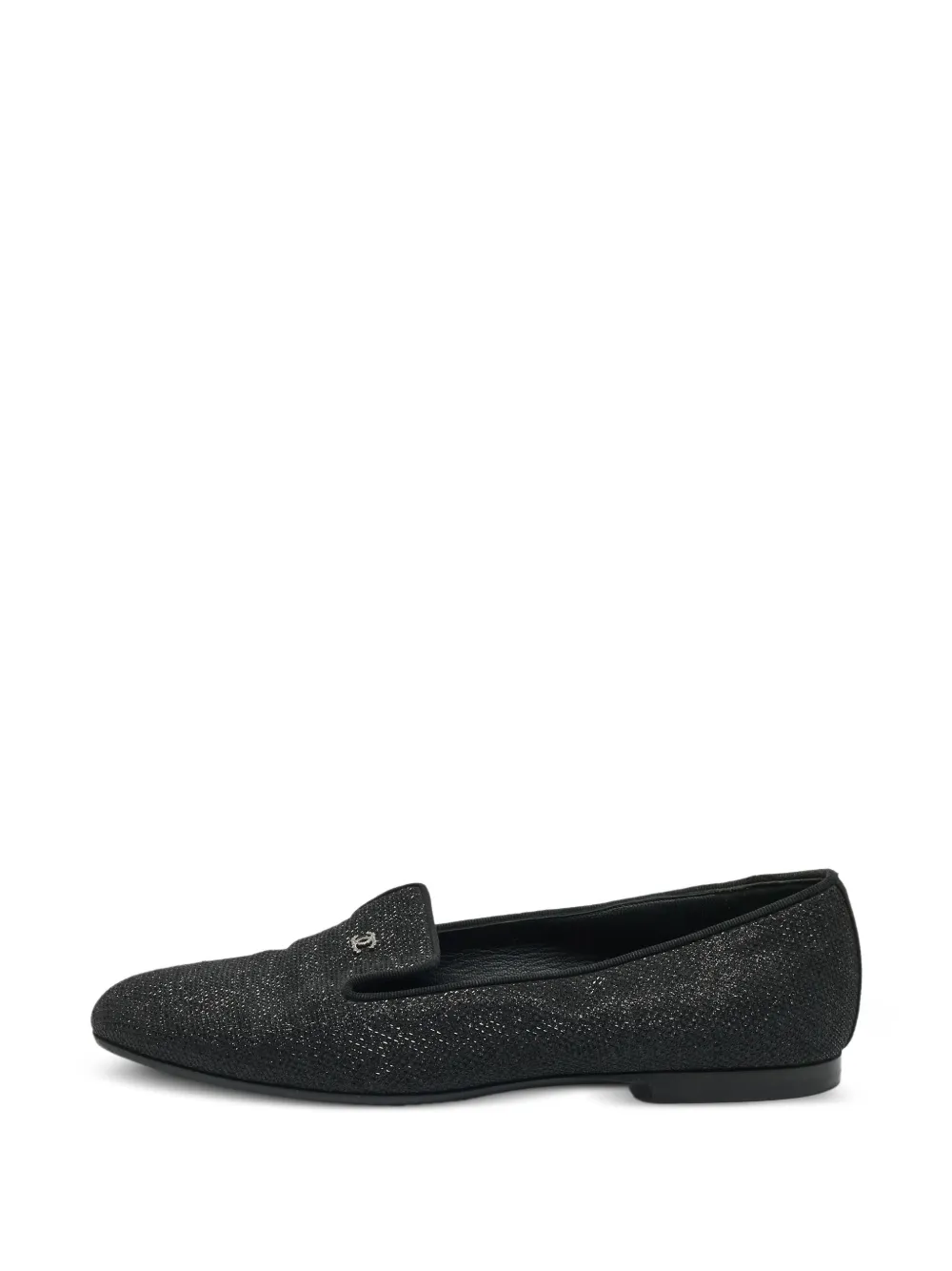 CHANEL Pre-Owned Mocassini CC con glitter - Nero