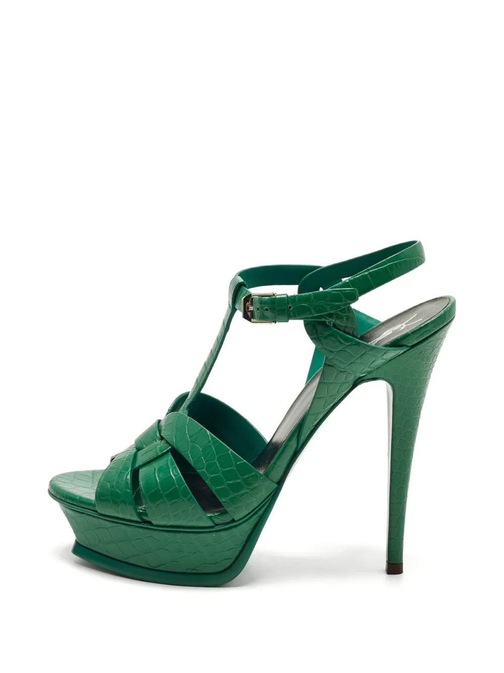 Saint Laurent Pre-Owned sandales Tribute en cuir à effet peau de crocodile - Vert