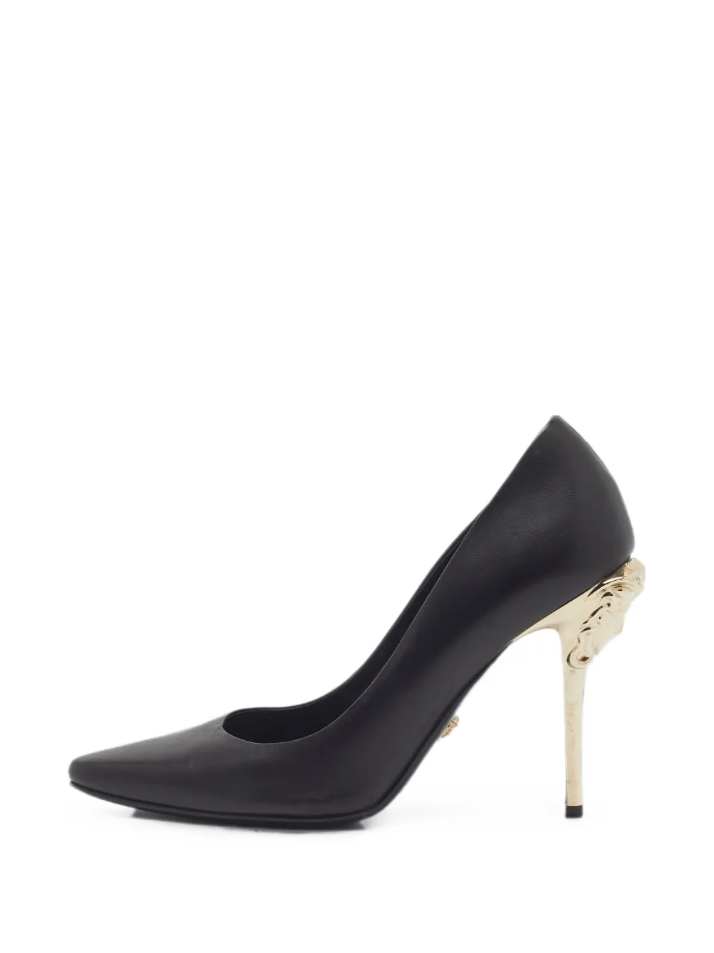 Pre-owned Versace Medusa Pointed-toe Pumps In Black