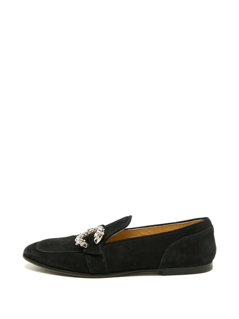 Jimmy Choo Pre-Owned Mani Loafer mit Kristallschnalle - Schwarz