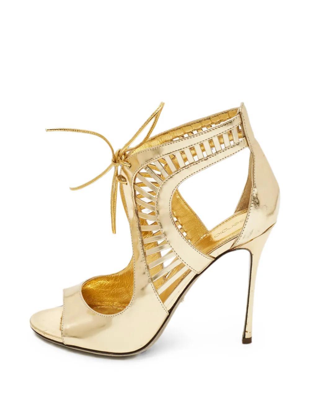 Sergio Rossi Vintage Sandalen mit Schnürung - Gold
