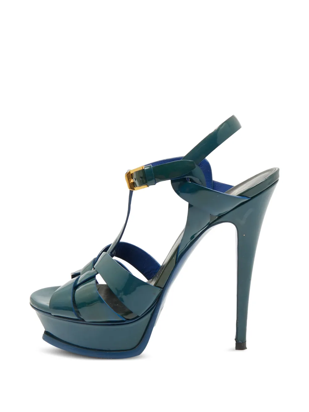 Saint Laurent Pre-Owned Tribute Plateau-Sandalen - Blau