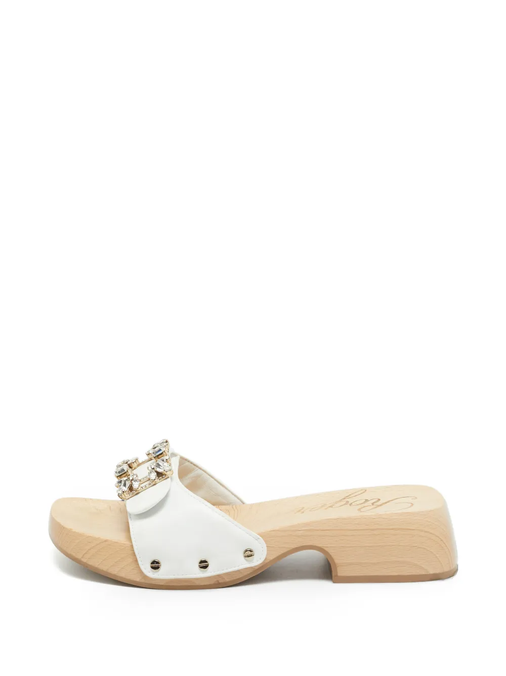 Roger Vivier Vintage Sandalen mit Kristallen - Weiß