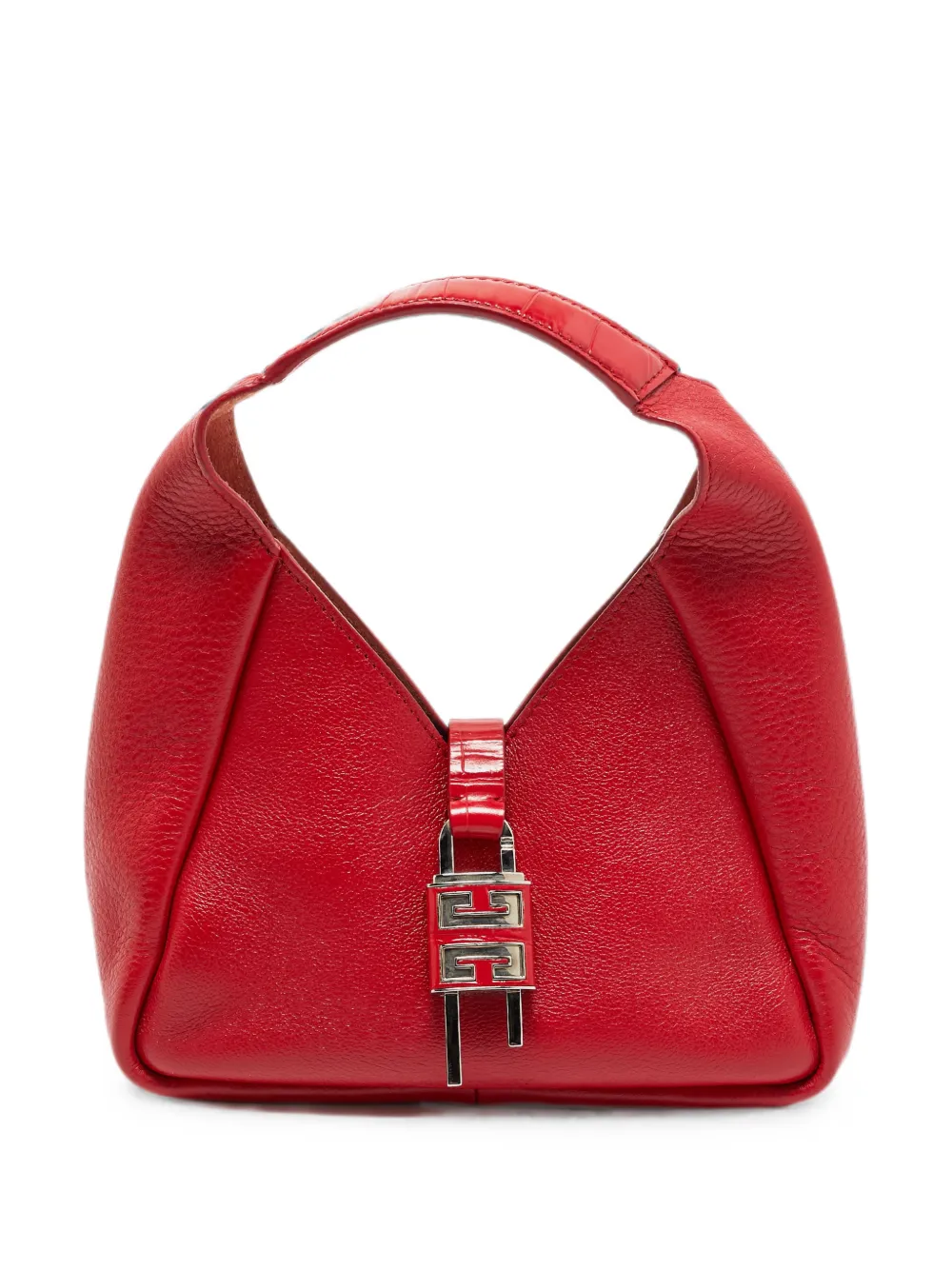 Givenchy Pre-Owned Borsa a mano G-Hobo mini goffrata - Rosso