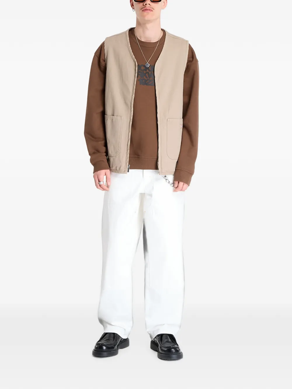 DICKIES Canvas gilet met rits Beige