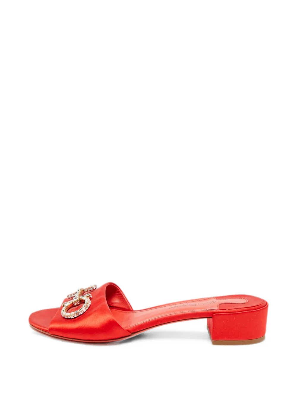 Ferragamo Pre-Owned Sandali Gancini con cristalli - Rosso