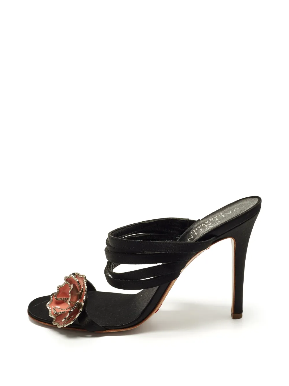 Valentino Garavani Pre-Owned Sandali con applicazioni a fiore - Nero