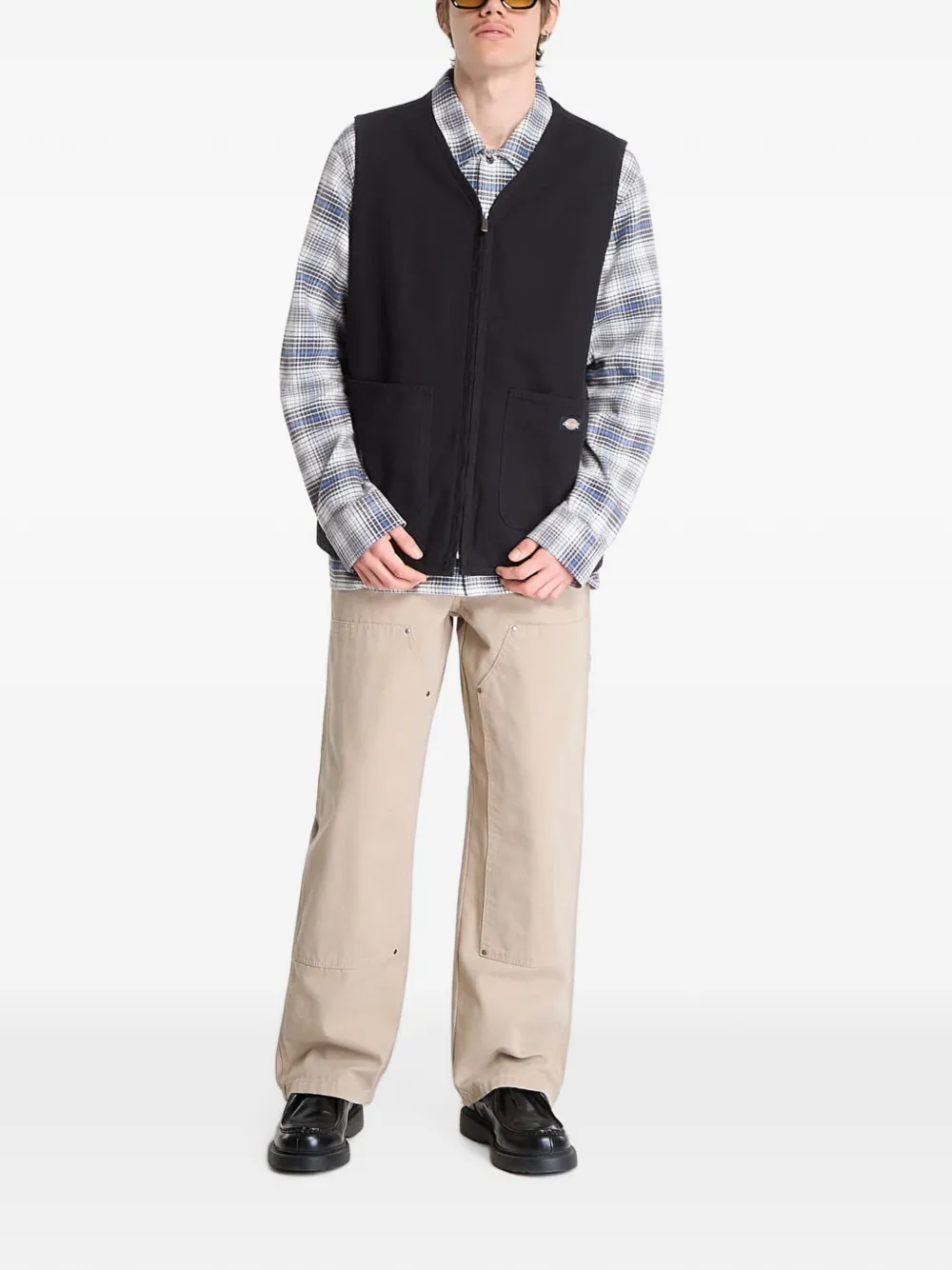 DICKIES Canvas top met logo-patch Zwart