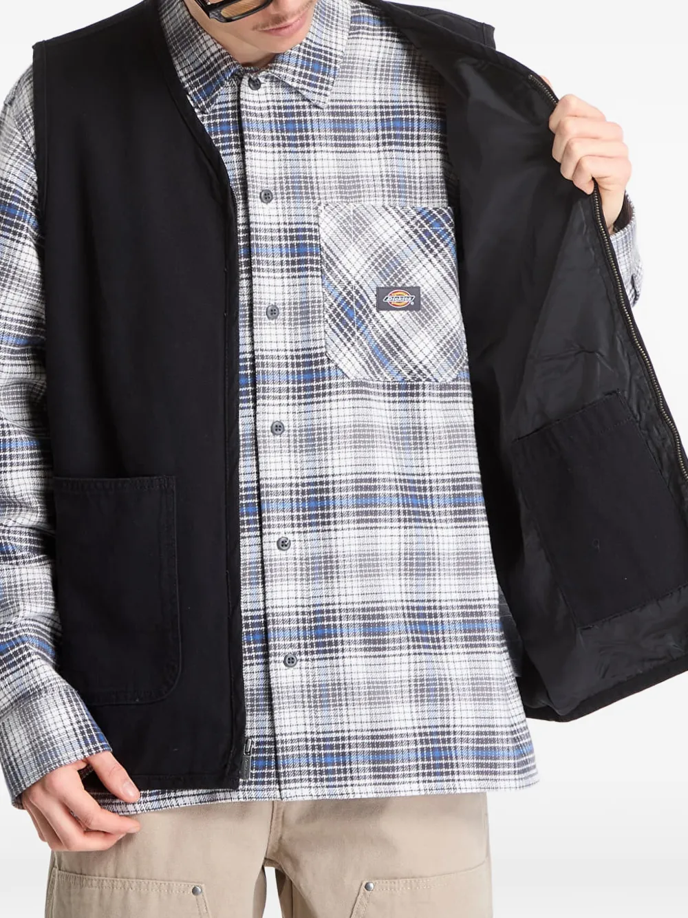 DICKIES Canvas top met logo-patch Zwart