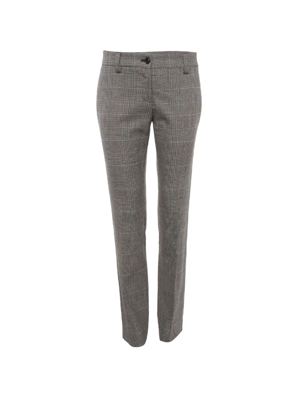 Dolce & Gabbana Pre-Owned Pantaloni dritti in pied-de-poule - Nero